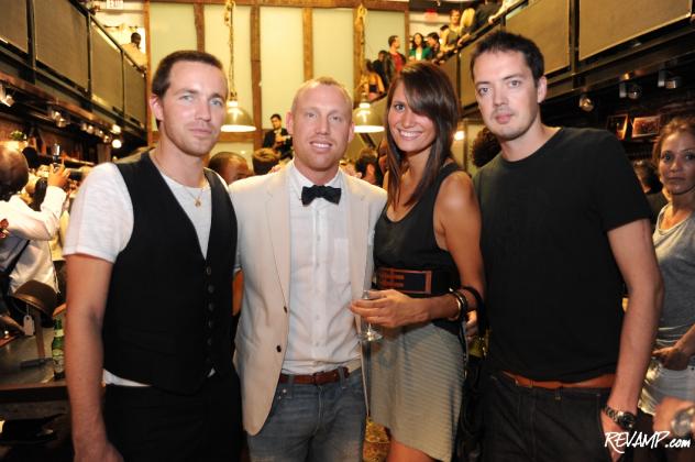 Rag & Bone co-owners Marcus Wainwright and David Neville flanks guests at last night's launch party.